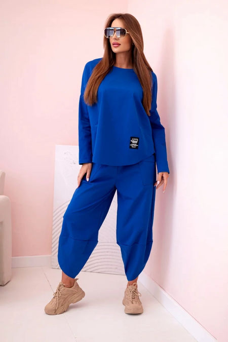 Komplet new punto bluza + spodnie chabrowy zdjęcie 1