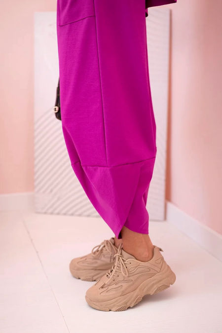 Komplet new punto bluza + spodnie ciemny fioletowy zdjęcie 4