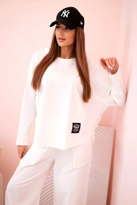 Komplet new punto bluza + spodnie ecru zdjęcie 1