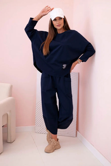 Komplet new punto bluza + spodnie granatowy zdjęcie 1