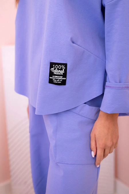 Komplet new punto bluza + spodnie jasny fioletowy zdjęcie 3