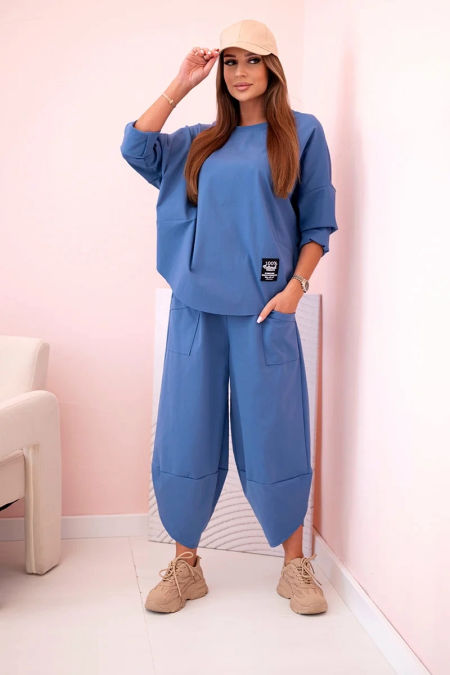 Komplet new punto bluza + spodnie jeansowy zdjęcie 2
