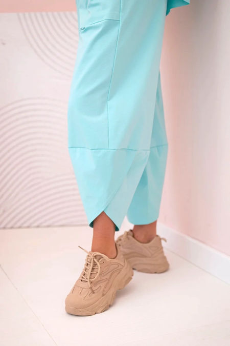 Komplet new punto bluza + spodnie miętowy zdjęcie 4