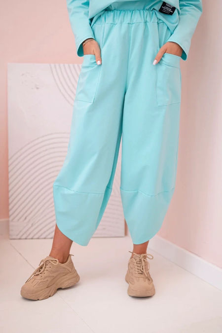 Komplet new punto bluza + spodnie miętowy zdjęcie 3