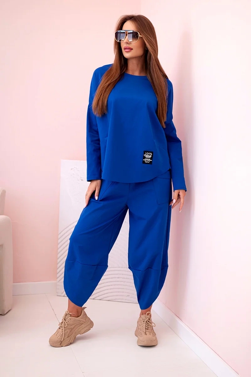 Komplet new punto bluza + spodnie chabrowy zdjęcie 1