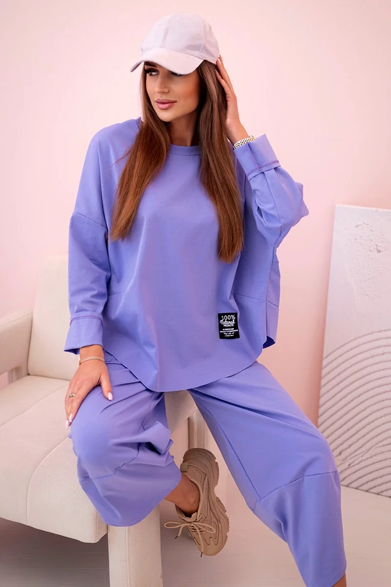 Komplet new punto bluza + spodnie jasny fioletowy zdjęcie 1